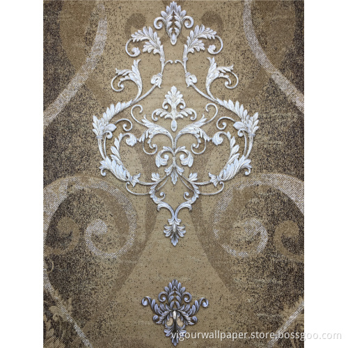 Waterproof New Classic PVC Embossed Damask Vinyl Wallpaper